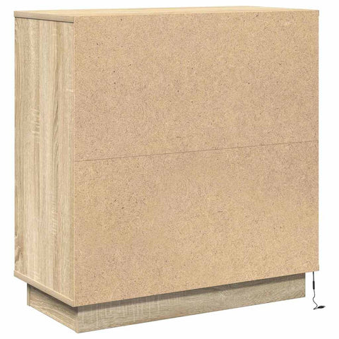 vidaXL Bedside Cabinet with LED Sonoma Oak 71x34,5x75 cm Engineered Wood