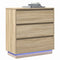 vidaXL Bedside Cabinet with LED Sonoma Oak 71x34,5x75 cm Engineered Wood