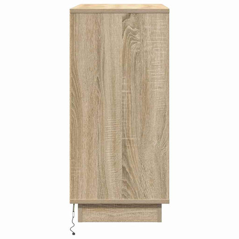 vidaXL Bedside Cabinet with LED Sonoma Oak 71x34,5x75 cm Engineered Wood