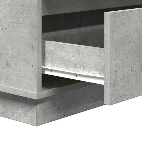 vidaXL Bedside Cabinet with LED Concrete Grey 71x34,5x75 cm Engineered Wood