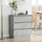 vidaXL Bedside Cabinet with LED Concrete Grey 71x34,5x75 cm Engineered Wood
