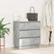 vidaXL Bedside Cabinet with LED Concrete Grey 71x34,5x75 cm Engineered Wood