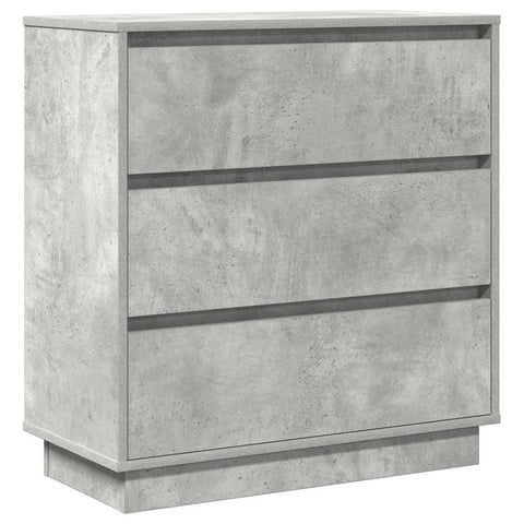 vidaXL Bedside Cabinet with LED Concrete Grey 71x34,5x75 cm Engineered Wood