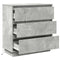 vidaXL Bedside Cabinet with LED Concrete Grey 71x34,5x75 cm Engineered Wood