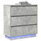 vidaXL Bedside Cabinet with LED Concrete Grey 71x34,5x75 cm Engineered Wood
