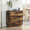 vidaXL Bedside Cabinet with LED Smoked Oak 71x34.5x75 cm Engineered Wood