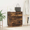 vidaXL Bedside Cabinet with LED Smoked Oak 71x34.5x75 cm Engineered Wood