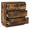vidaXL Bedside Cabinet with LED Smoked Oak 71x34.5x75 cm Engineered Wood