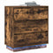 vidaXL Bedside Cabinet with LED Smoked Oak 71x34.5x75 cm Engineered Wood