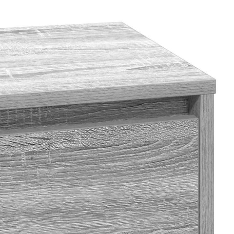vidaXL Bedside Cabinet with LED Grey Sonoma 71x34,5x75 cm Engineered Wood