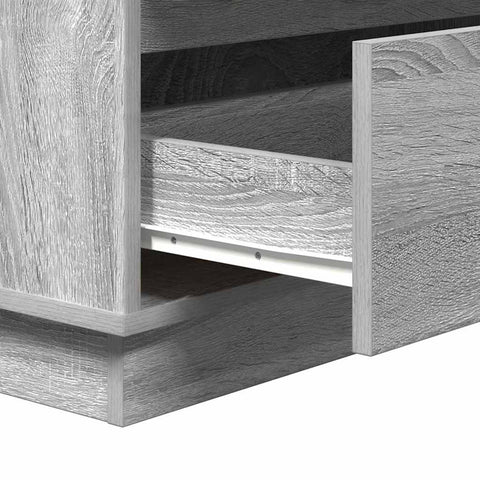vidaXL Bedside Cabinet with LED Grey Sonoma 71x34,5x75 cm Engineered Wood