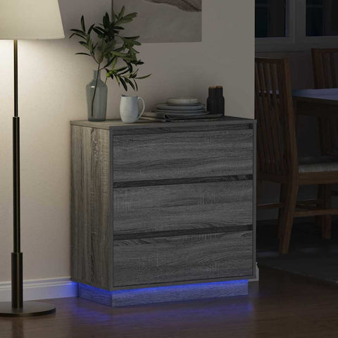 vidaXL Bedside Cabinet with Grey 71 x 34.5 x 75 cm Engineered wood
