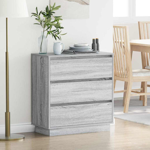 vidaXL Bedside Cabinet with LED Grey Sonoma 71x34,5x75 cm Engineered Wood