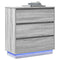 vidaXL Bedside Cabinet with LED Grey Sonoma 71x34,5x75 cm Engineered Wood