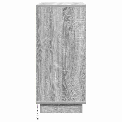 vidaXL Bedside Cabinet with LED Grey Sonoma 71x34,5x75 cm Engineered Wood