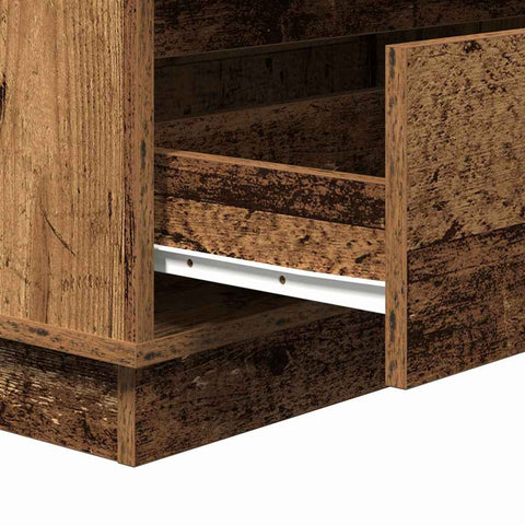 vidaXL Bedside Cabinet with LED Old Wood 71x34,5x75 cm Engineered Wood
