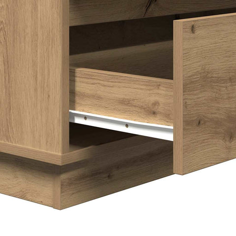 vidaXL Bedside Cabinet with LED Artisan Oak 71x34,5x75 cm Engineered Wood