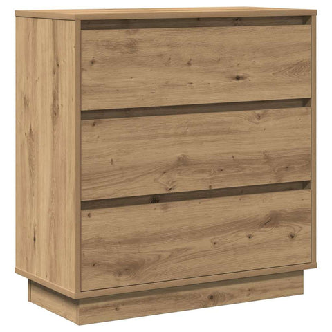vidaXL Bedside Cabinet with LED Artisan Oak 71x34,5x75 cm Engineered Wood