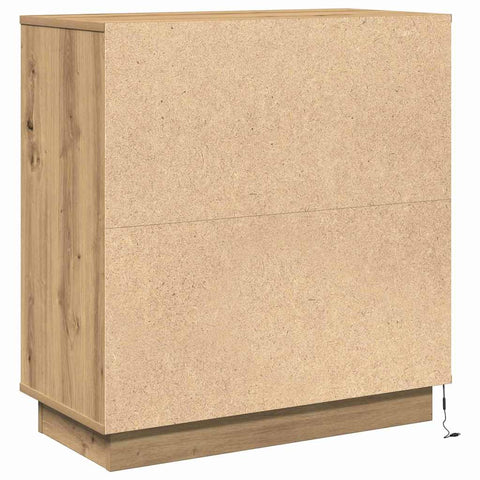 vidaXL Bedside Cabinet with LED Artisan Oak 71x34,5x75 cm Engineered Wood
