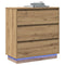 vidaXL Bedside Cabinet with LED Artisan Oak 71x34,5x75 cm Engineered Wood