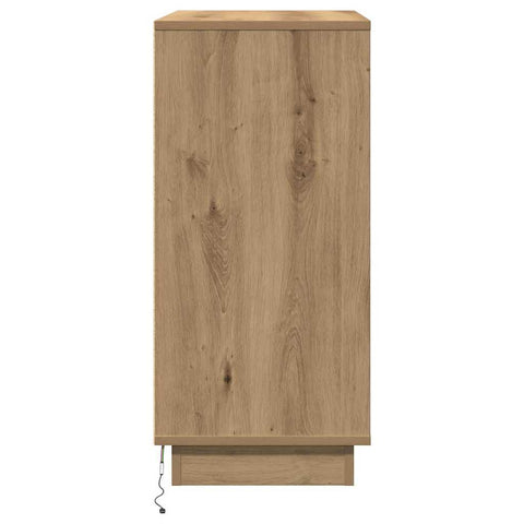 vidaXL Bedside Cabinet with LED Artisan Oak 71x34,5x75 cm Engineered Wood