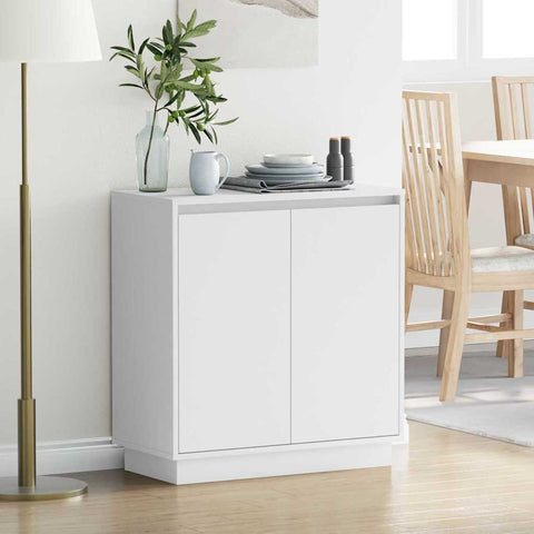 vidaXL LED Sideboard in White - 71x34.5x75 cm, Made from Engineered Wood