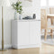 vidaXL LED Sideboard in White - 71x34.5x75 cm, Made from Engineered Wood