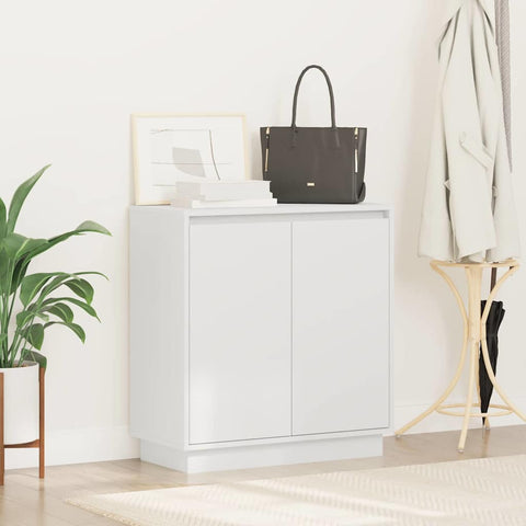 vidaXL LED Sideboard in White - 71x34.5x75 cm, Made from Engineered Wood