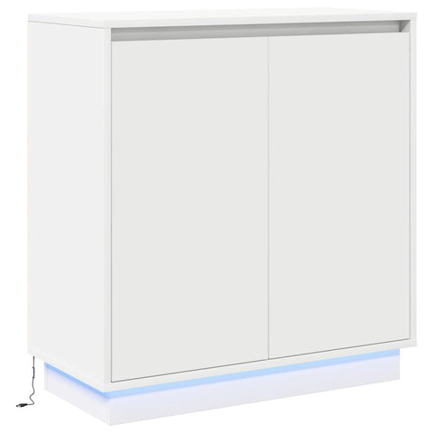 vidaXL LED Sideboard in White - 71x34.5x75 cm, Made from Engineered Wood
