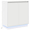 vidaXL LED Sideboard in White - 71x34.5x75 cm, Made from Engineered Wood