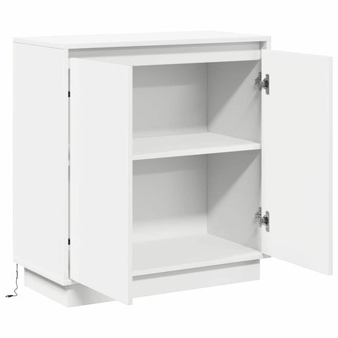 vidaXL LED Sideboard in White - 71x34.5x75 cm, Made from Engineered Wood