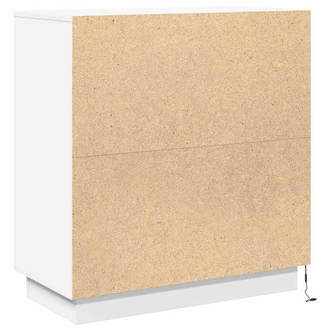 vidaXL LED Sideboard in White - 71x34.5x75 cm, Made from Engineered Wood