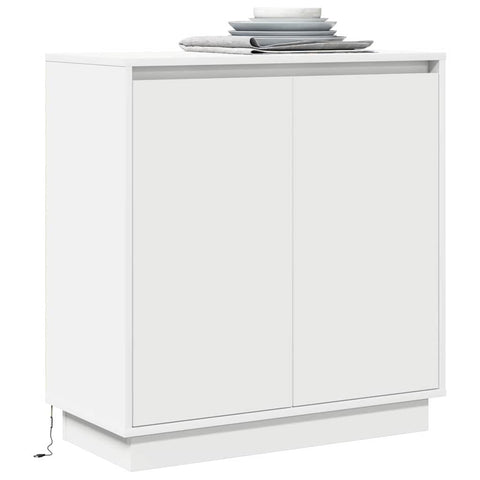vidaXL LED Sideboard in White - 71x34.5x75 cm, Made from Engineered Wood