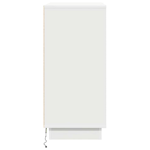 vidaXL LED Sideboard in White - 71x34.5x75 cm, Made from Engineered Wood