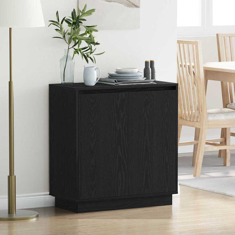 vidaXL Sideboard with LED Black Oak 71x34.5x75 cm Engineered Wood