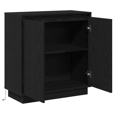 vidaXL Sideboard with LED Black Oak 71x34.5x75 cm Engineered Wood