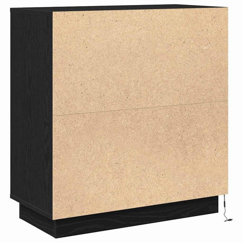 vidaXL Sideboard with LED Black Oak 71x34.5x75 cm Engineered Wood