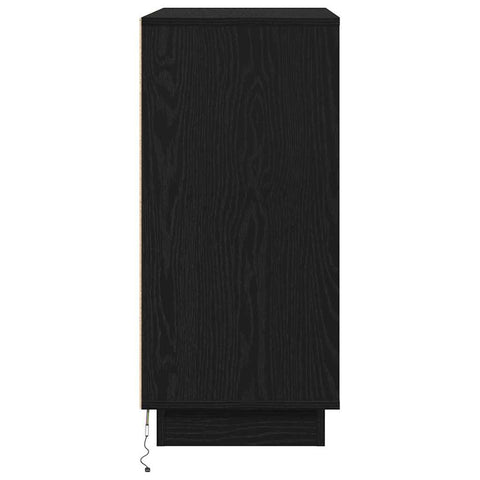 vidaXL Sideboard with LED Black Oak 71x34.5x75 cm Engineered Wood