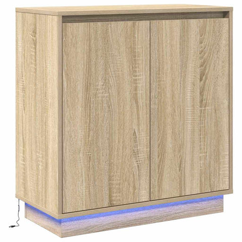 vidaXL Sideboard with LED in Sonoma Oak - 71 x 34.5 x 75 cm - Made from Engineered Wood