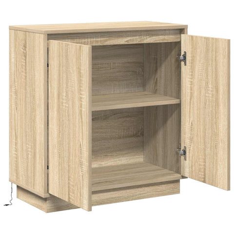 vidaXL LED Sideboard Sonoma Oak 71 x 34.5 x 75 cm Engineered Wood