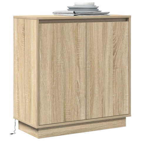 vidaXL Sideboard with LED in Sonoma Oak - 71 x 34.5 x 75 cm - Made from Engineered Wood