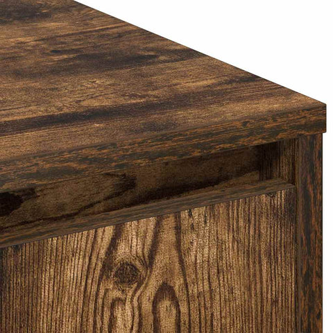 vidaXL Sideboard with LED, Smoked Oak, 71x34.5x75 cm, Engineered Wood