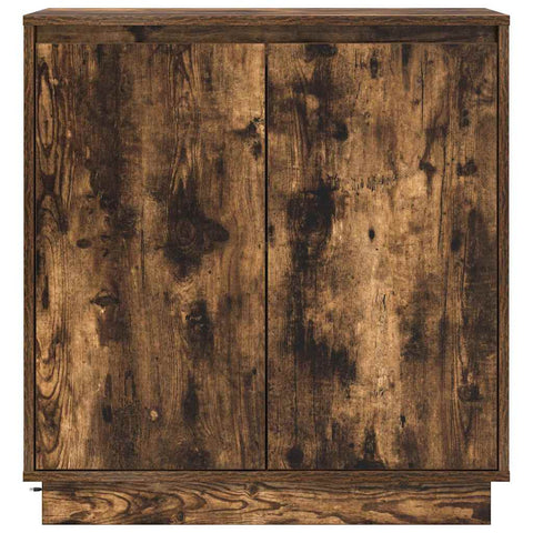 vidaXL Sideboard with LED, Smoked Oak, 71x34.5x75 cm, Engineered Wood