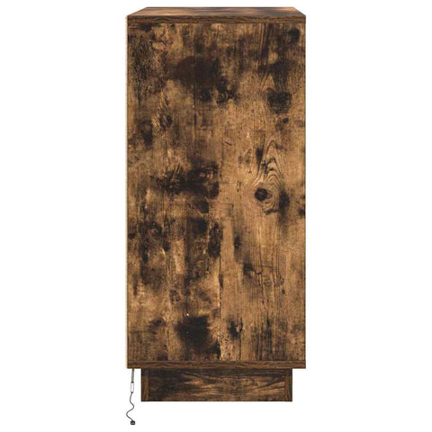 vidaXL Sideboard with LED, Smoked Oak, 71x34.5x75 cm, Engineered Wood
