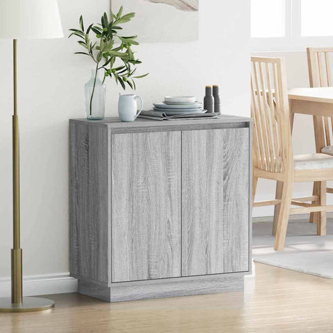 vidaXL Sideboard with LED in Grey Sonoma - 71 x 34.5 x 75 cm, Made of Engineered Wood