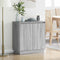 vidaXL Sideboard with LED in Grey Sonoma - 71 x 34.5 x 75 cm, Made of Engineered Wood