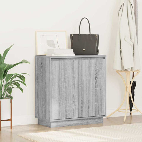 vidaXL Sideboard with LED in Grey Sonoma - 71 x 34.5 x 75 cm, Made of Engineered Wood