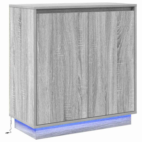 vidaXL Sideboard with LED in Grey Sonoma - 71 x 34.5 x 75 cm, Made of Engineered Wood