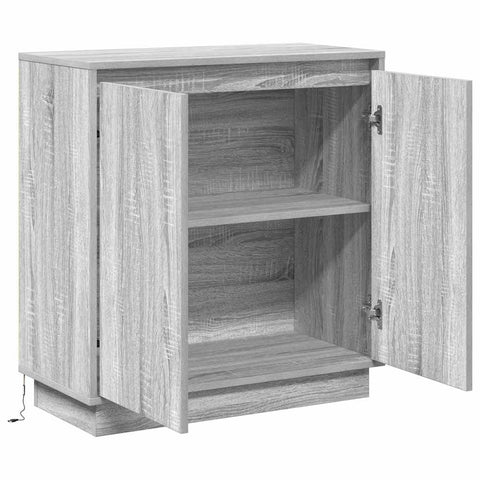 vidaXL Sideboard with LED in Grey Sonoma - 71 x 34.5 x 75 cm, Made of Engineered Wood