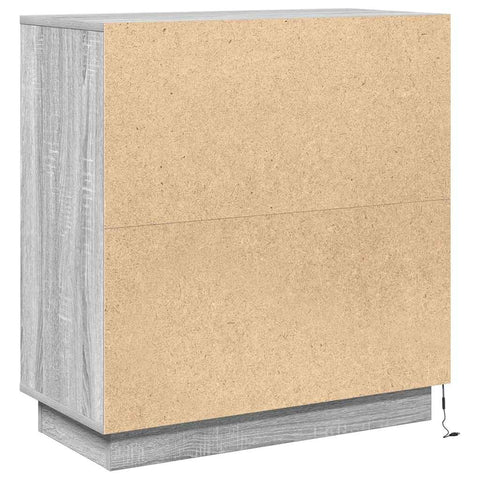 vidaXL Sideboard with LED in Grey Sonoma - 71 x 34.5 x 75 cm, Made of Engineered Wood